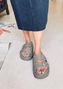 ZARA suede-finish sliders, size 37.