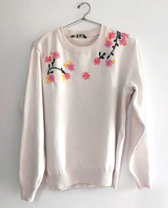 DNMX Floral Embroidered Sweater
