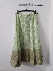 Elegant Pastel Green Embroidered Lehenga Set