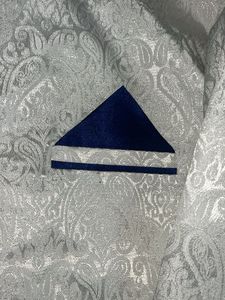Classy Men White Kurta With Blue Pyjama(chooridar)