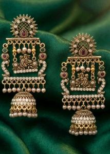 Jhumka Earrings with Deity Detail