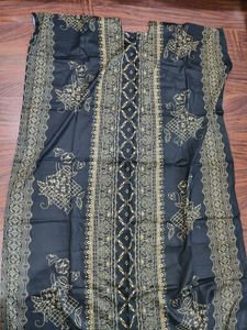 Black Unstitched Suit + Dupatta