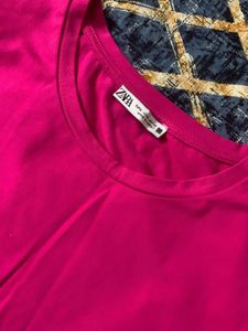 Zara Bright Pink Basic Tee
