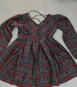 Paisley Print V-Neck Dress