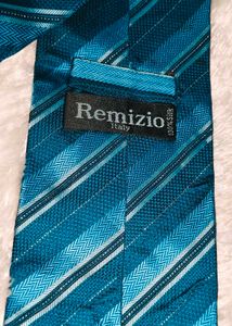 Striped Blue Tie Pure Silk From Italy