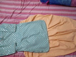 Elegant Kurta Set dhoti pant with apple cut top