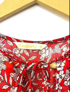 Floral Print Tie-Neck Top