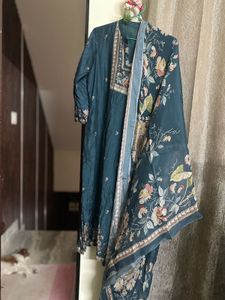 Teal Embroidered Salwar Kameez