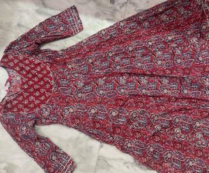 Red Printed Cotton Dress