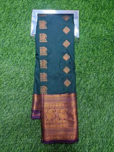 Kanjivaram Dark Green Saree