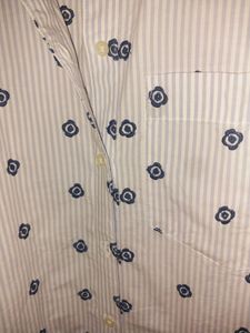 Blue striped embroidered shirt