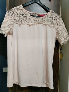 Peach Lace Top