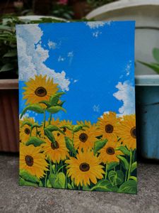 🌻 The Sunflower Patch – Handmade Painting 🎨✨