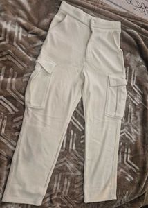 New Beige Corduroy Cargo Pants