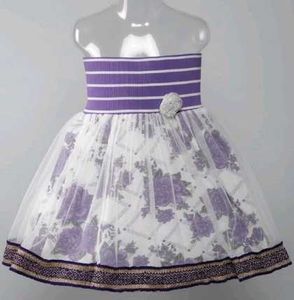 Purple Floral Net Frock(special for occasions)