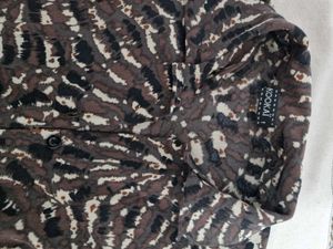 Animal Print Mesh Shirt
