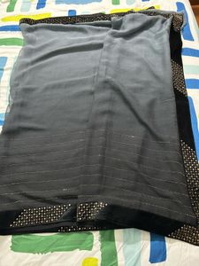 Grey Black Saree