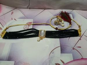 Black Beaded Choker Set