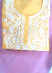 Kolkata Cotton Embroidery Straight Kurtis