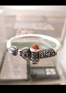 Silver Bracelet with Rudraksha