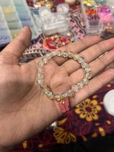 rose transparent beads Butterfly Charm Beaded Brac