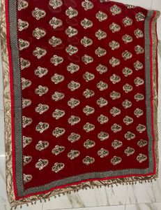 Red Embroidered Saree