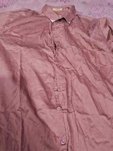 Dusty Rose Button-Down with Rhinestone Collar