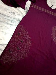 💜Beautiful Violet Designer Kurta And Plazzo Set