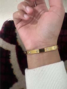 Gold Bangle Bracelet with Diamonds