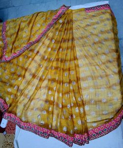 Yellow Polka Dot Saree