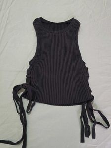 ZARA Black Knit Cut Out Top