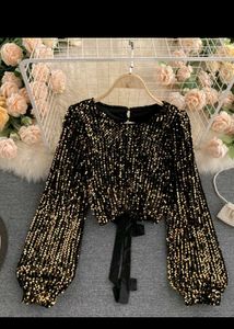 Sequin Embellished Crop Top