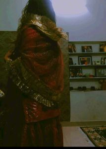 gharara tubelight red pink small net kurta