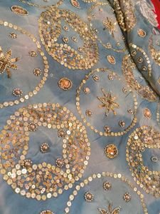 embroidered heavy work saree