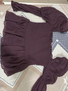 Chic Purple Ruffle Top