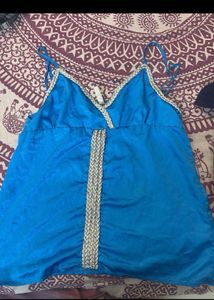 Blue Spaghetti Strap Top