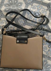 Tan &amp; Black Crossbody Bag