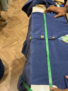 Corduroy Blue Button-Down Dress