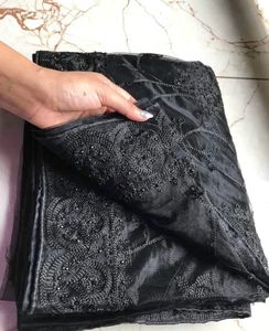 Black Embroidery Net Saree