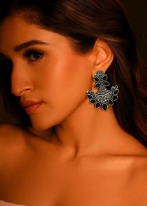 Statement Silver &amp; Black Earrings