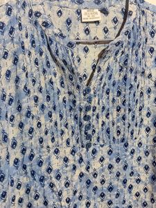Blue Printed Top