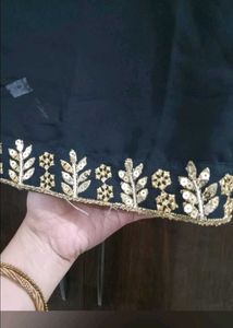 Elegant Embroidered Black Kurta set