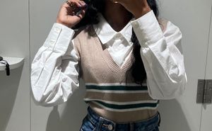 brown crop sweatshirt