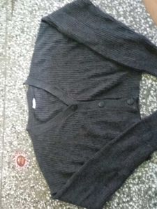 Gray Knit Cardigan