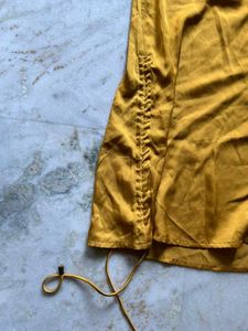 Sassafras Yellow Satin Slip Dress