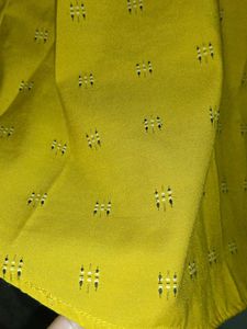 Yellow Print V-Neck Top