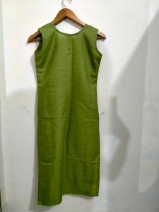 Olive Sleeveless Summer Kurti