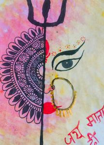Durga Maa Painting With Mandala