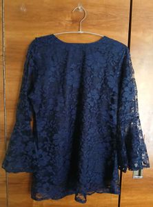 Elegant Navy Lace Top