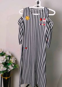 Striped Cold Shoulder Dress